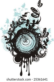 Grunge floral background, vector illustration series.