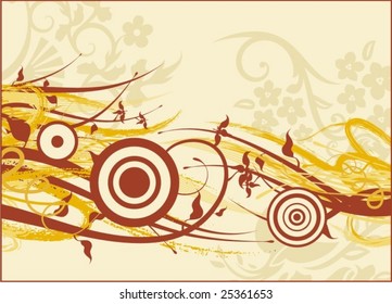 Grunge floral background, vector illustration series.