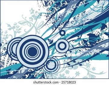 Grunge floral background, vector illustration series.