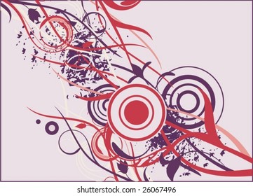 Grunge floral background, vector illustration series.