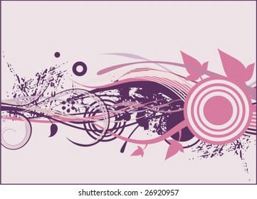 Grunge floral background, vector illustration series.