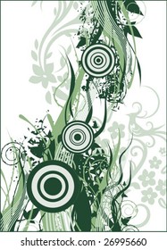 Grunge floral background, vector illustration series.