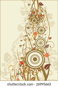 Grunge floral background, vector illustration series.
