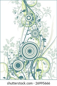 Grunge floral background, vector illustration series.