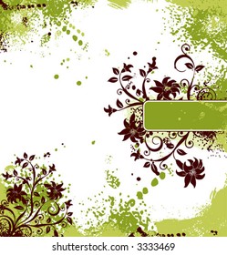 Grunge floral background, vector illustration