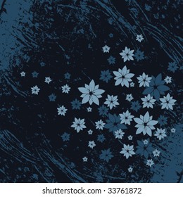 grunge floral background, vector illustration