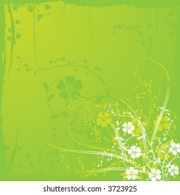 Grunge floral background, vector illustration