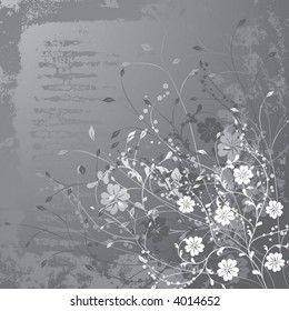 Fondo floral grueso, ilustración vectorial