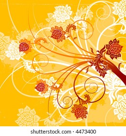 Grunge floral background vector illustration