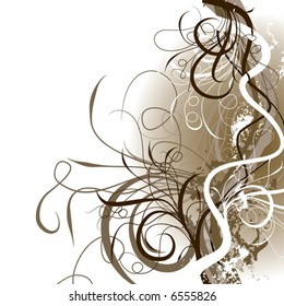 Grunge floral background, vector illustration