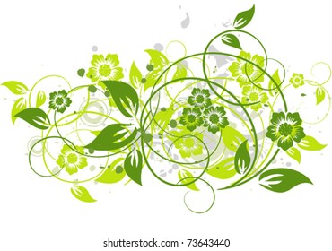 Fondo floral grueso, ilustración vectorial