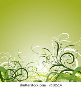 Grunge floral background, vector illustration
