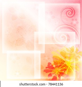 Grunge floral background, vector illustration