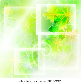 Grunge floral background, vector illustration