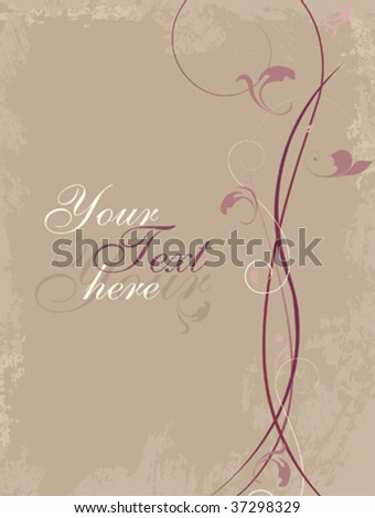 Grunge floral background. Vector illustration.