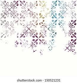 Grunge floral background. Vector watercolor background. Floral pattern.