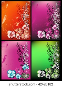 grunge floral backgrounds for text