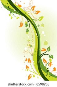 Grunge floral backgrounds, vector illustration