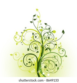 Grunge floral backgrounds, vector illustration