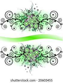 Grunge floral banner