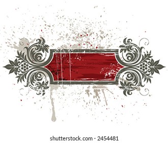Grunge floral banner