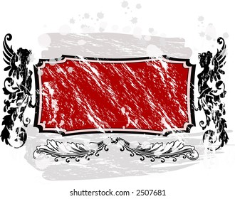 Grunge floral banner