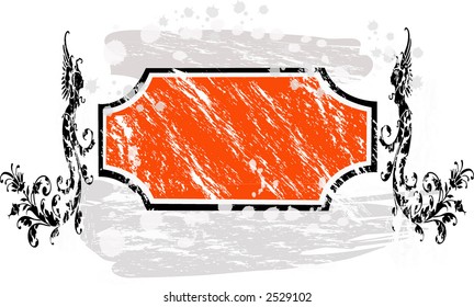 Grunge floral banner