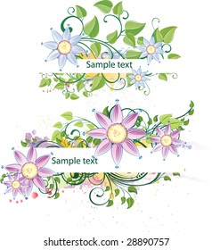 grunge floral banners