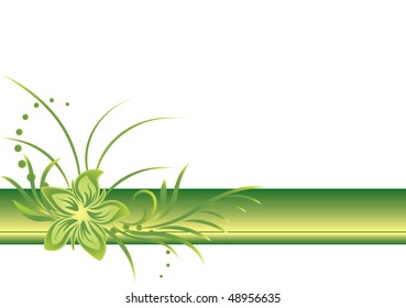 Grunge floral border with a frame for a text