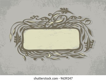 grunge floral border vector design