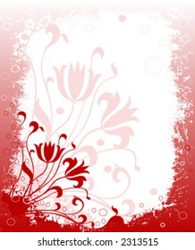 grunge floral with circles