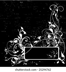 Grunge floral composition with copy space