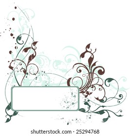 Grunge floral composition with copy space