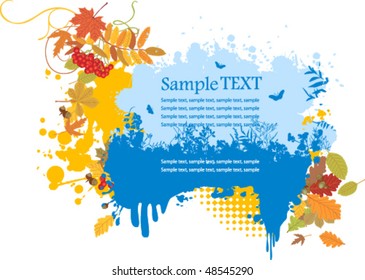 Grunge floral composition. Vector illustration scale to any size. All elements and textures are individual objects.