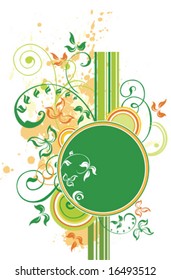 Grunge floral composition for your text, vector illustration