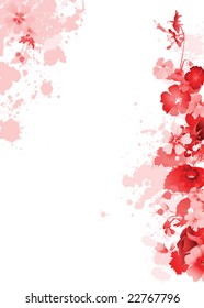Grunge floral composition for your text, vector illustration