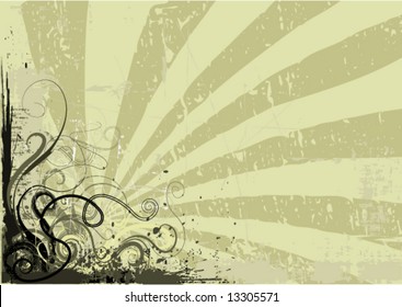 grunge floral corner
