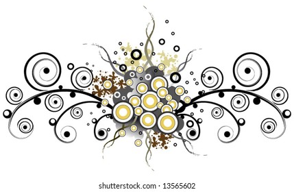 Grunge floral design