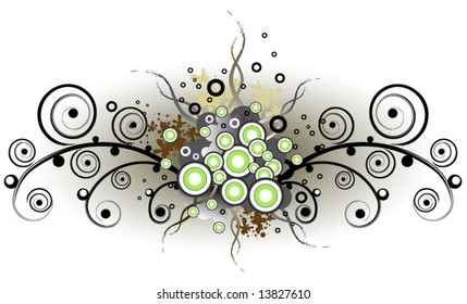 Grunge floral design