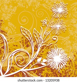 Grunge floral design, vector illustration series.