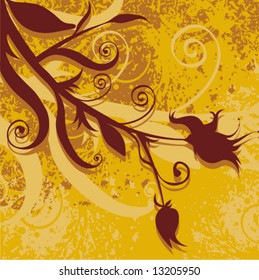 Grunge floral design, vector illustration series.