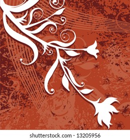 Grunge floral design, vector illustration series.
