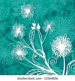 Grunge floral design, vector illustration series.