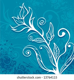 Grunge floral design, vector illustration series.