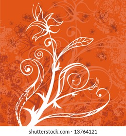 Grunge floral design, vector illustration series.