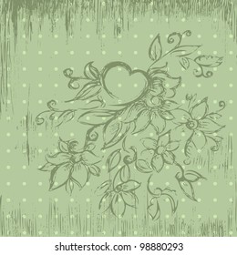 grunge floral doodle