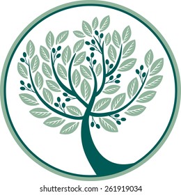 Grunge floral emblem