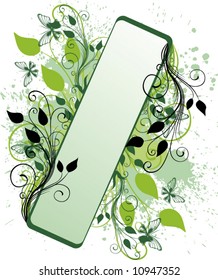 grunge floral frame