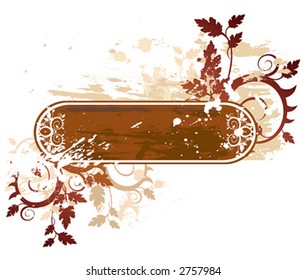 Grunge floral frame