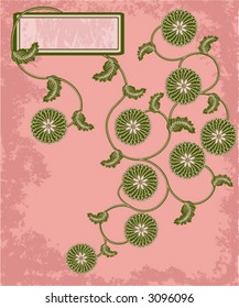 Grunge floral frame